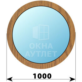 Круглое деревянное глухое окно из лиственницы D1000 ОА-50198