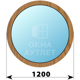 Круглое деревянное глухое окно из лиственницы D1200 ОА-50570