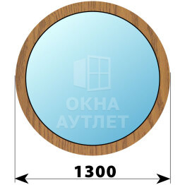 Круглое деревянное глухое окно из лиственницы D1300 ОА-43998