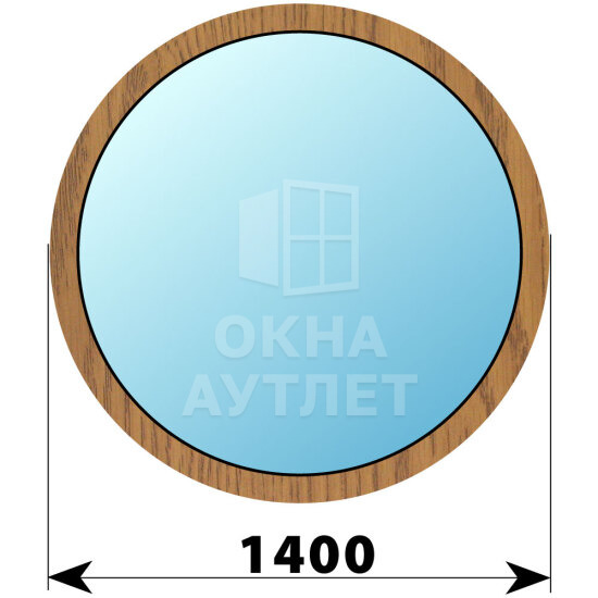 Круглое деревянное глухое окно из лиственницы D1400 ОА-50888