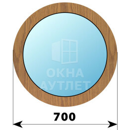 Круглое деревянное глухое окно из лиственницы D700 ОА-45690