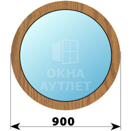 Круглое деревянное глухое окно из лиственницы D900 ОА-46410