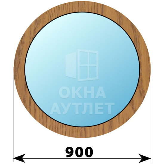 Круглое деревянное глухое окно из лиственницы D900 ОА-46410