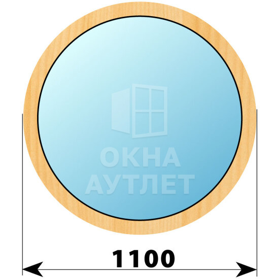 Круглое деревянное глухое окно из сосны D1100 ОА-42631