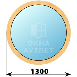 Круглое деревянное глухое окно из сосны D1300 ОА-42820