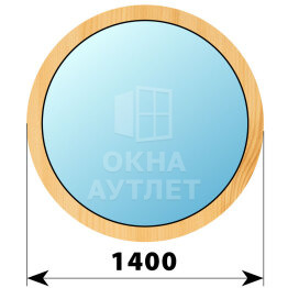 Круглое деревянное глухое окно из сосны D1400 ОА-42895