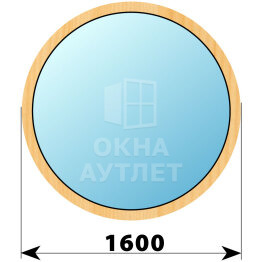 Круглое деревянное глухое окно из сосны D1600 ОА-43635