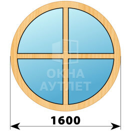 Круглое глухое окно из сосны с импостами D1600 ОА-43662