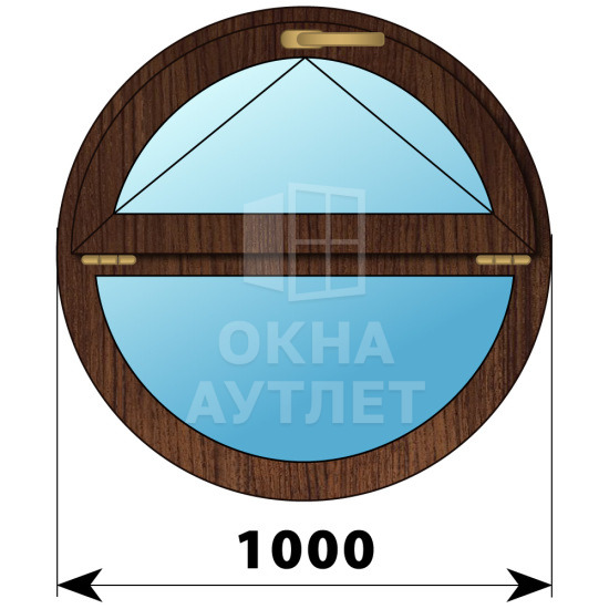 Круглое деревянное откидное окно из дуба D1000 ОА-49058