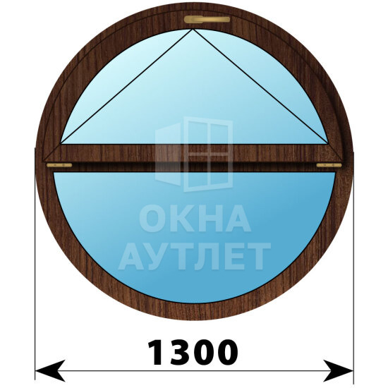 Круглое деревянное откидное окно из дуба D1300 ОА-49091