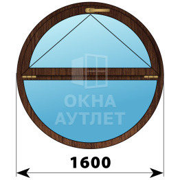Круглое деревянное откидное окно из дуба D1600 ОА-49100