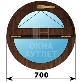 Круглое деревянное откидное окно из дуба D700 ОА-43968
