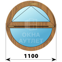 Круглое деревянное откидное окно из лиственницы D1100 ОА-51239