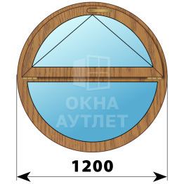 Круглое деревянное откидное окно из лиственницы D1200 ОА-51326