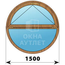 Круглое деревянное откидное окно из лиственницы D1500 ОА-51431
