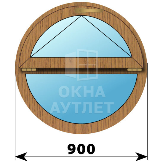 Круглое деревянное откидное окно из лиственницы D900 ОА-47790
