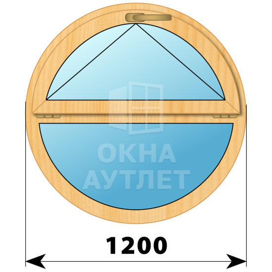 Круглое деревянное откидное окно из сосны D1200 ОА-43674