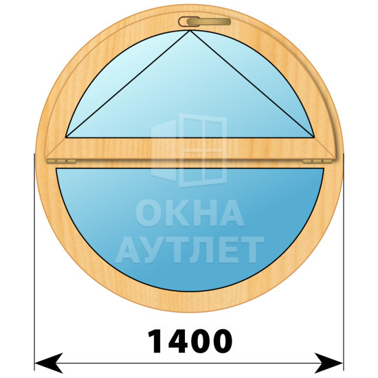 Круглое деревянное откидное окно из сосны D1400 ОА-43114