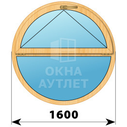 Круглое деревянное откидное окно из сосны D1600 ОА-43126