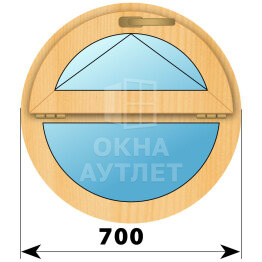 Круглое деревянное откидное окно из сосны D700 ОА-41095