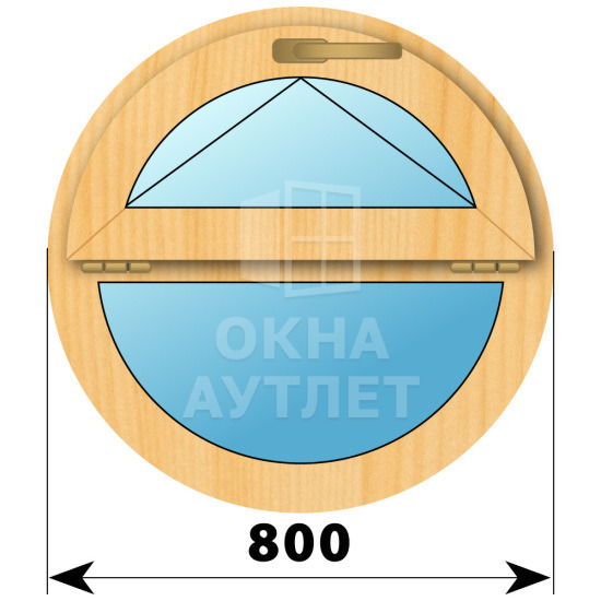 Круглое деревянное откидное окно из сосны D800 ОА-42781