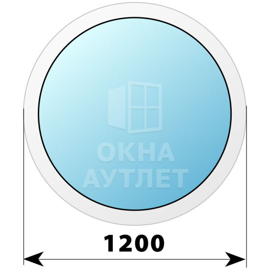 Круглое пластиковое глухое окно D1200 ОА-40336