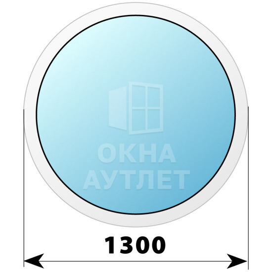Круглое пластиковое глухое окно D1300 ОА-38341