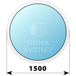 Круглое пластиковое глухое окно D1500 ОА-38219