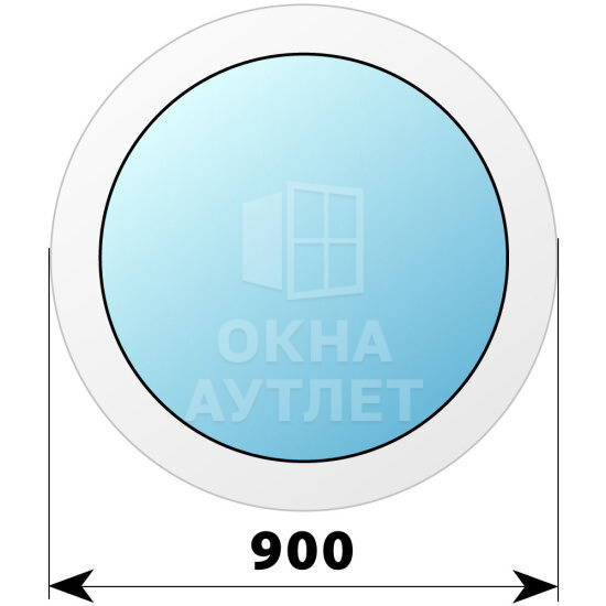 Круглое пластиковое глухое окно D900 ОА-38323