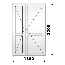 Пластиковая межкомнатная дверь 1350×2200 №9 ОА-33114