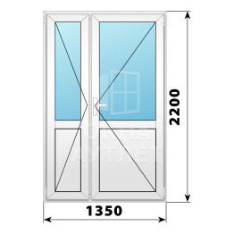 Пластиковая межкомнатная дверь 1350×2200 №8 ОА-33123