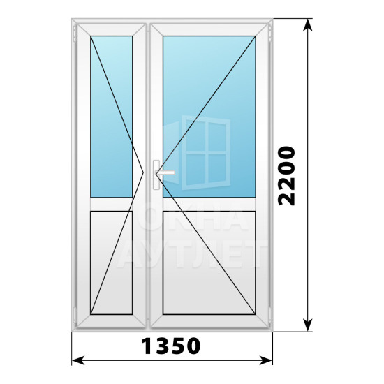Пластиковая межкомнатная дверь 1350×2200 №8 ОА-33123