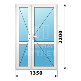 Пластиковая межкомнатная дверь 1350×2200 №7 ОА-33126