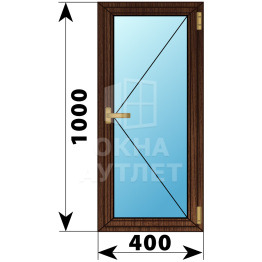 Одностворчатое окно из дуба 400×1000 П ОА-35297