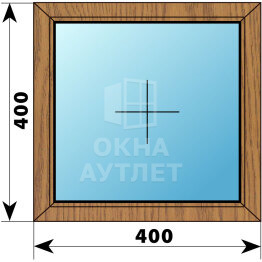 Одностворчатое окно из сосны 400×400 Г ОА-34562