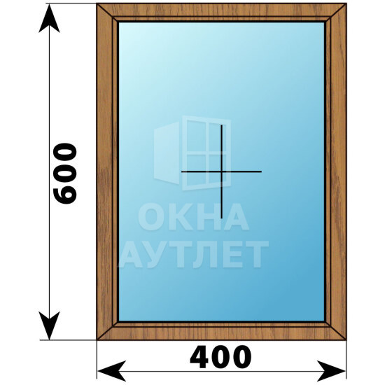 Одностворчатое окно из лиственницы 400×600 Г ОА-34586