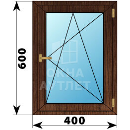 Одностворчатое окно из дуба 400×600 ПО ОА-34919