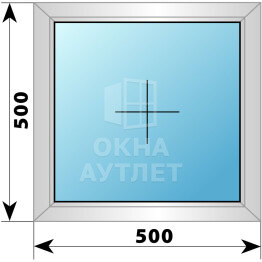 Одностворчатое дерево-алюминиевое окно 500×500 Г ОА-34658