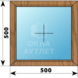 Одностворчатое окно из лиственницы 500×500 Г ОА-34589