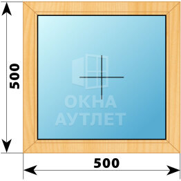Одностворчатое окно из сосны 500×500 Г ОА-34568