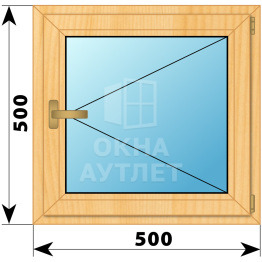 Одностворчатое окно из сосны 500×500 П ОА-34613