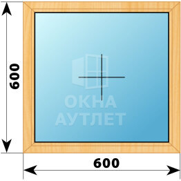Одностворчатое окно из сосны 600×600 Г ОА-34580