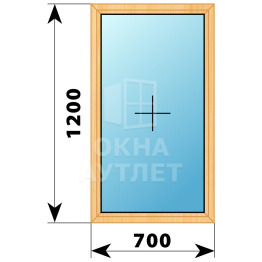 Одностворчатое окно из сосны 700×1200 Г ОА-34697