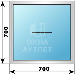 Одностворчатое дерево-алюминиевое окно 700×700 Г ОА-34814