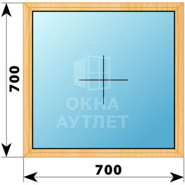 Одностворчатое окно из сосны 700×700 Г ОА-34604