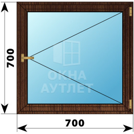 Одностворчатое окно из дуба 700×700 П ОА-35123
