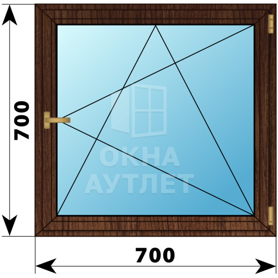 Одностворчатое окно из дуба 700×700 ПО ОА-35285