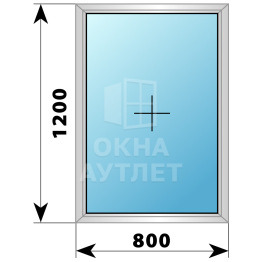 Одностворчатое дерево-алюминиевое окно 800×1200 Г ОА-35429
