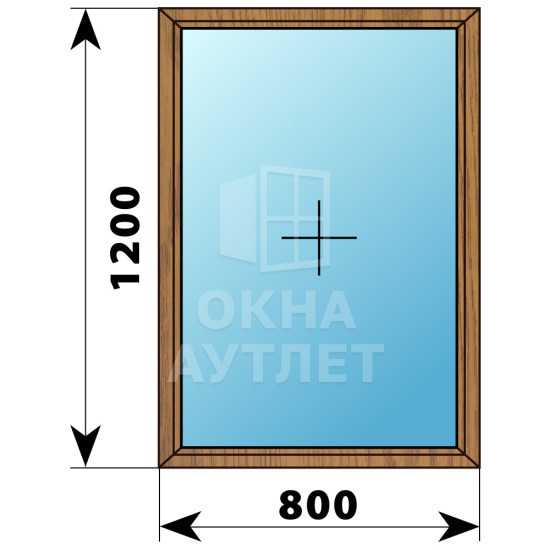 Одностворчатое окно из лиственницы 800×1200 Г ОА-34991