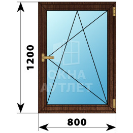 Одностворчатое окно из дуба 800×1200 ПО ОА-35996
